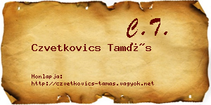 Czvetkovics Tamás névjegykártya